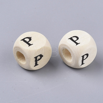 Printed Natural Wood Beads WOOD-T026-001P-1