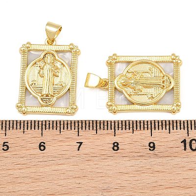 Brass Shell Pendants CU-CBA9482-05G-06-1