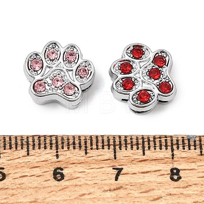 Alloy with Rhinestone Slide Charms RB-NH0002-02P-1