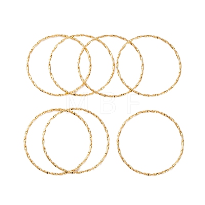 7Pcs Vacuum Plating 304 Stainless Steel Textured Ring Bangles Set for Women BJEW-A011-13A-G-1