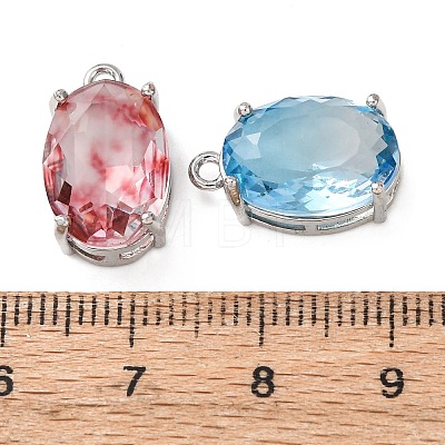 Brass Glass Charms KK-Z141-08P-1