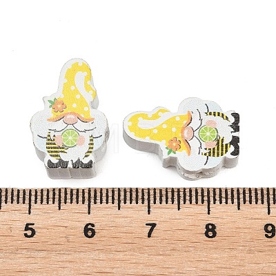 Printed Poplar Wood Beads WOOD-Z008-01H-1