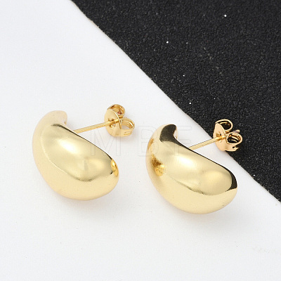 Rack Plating Brass Teardrop Stud Earrings EJWE-Q766-03G-1