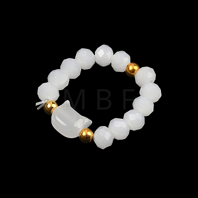 2Pcs Cat Shape Glass Beaded Beads Finger Rings WG1374D-03-1