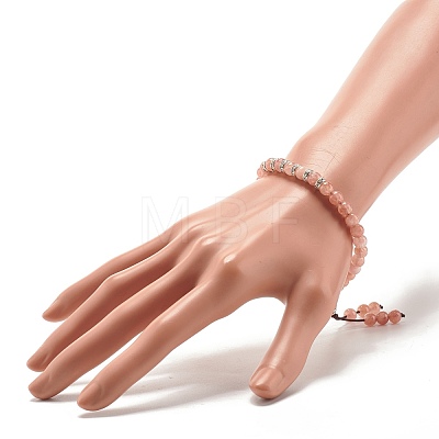 Natural Gemstone Stretch Bracelet with Calabash BJEW-JB07709-1