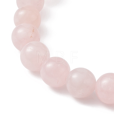 Natural Rose Quartz & Synthetic Hematite Beaded Stretch Bracelet BJEW-JB09760-03-1