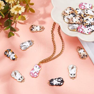 30Pcs 6 Colors Alloy Enamel Pendants FIND-CA0006-57-1