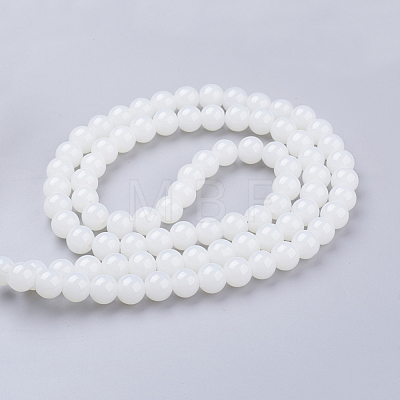 Imitation Jade Glass Beads Strands X-DGLA-S076-10mm-21-1