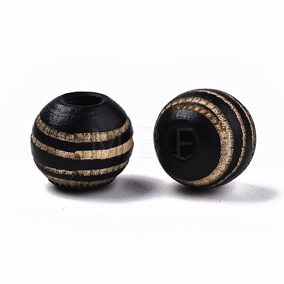 Painted Natural Wood Beads WOOD-T021-54A-M-1