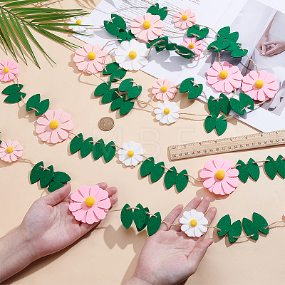 Felt Flower Hanging Banners AJEW-WH0596-696-1