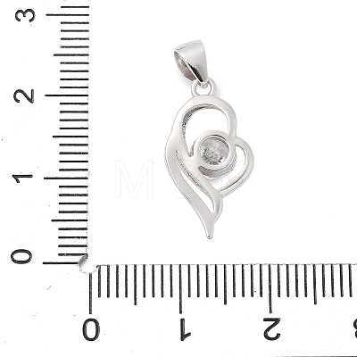 Pure Silver Cubic Zirconia Pendants STER-S008-03A-P-1