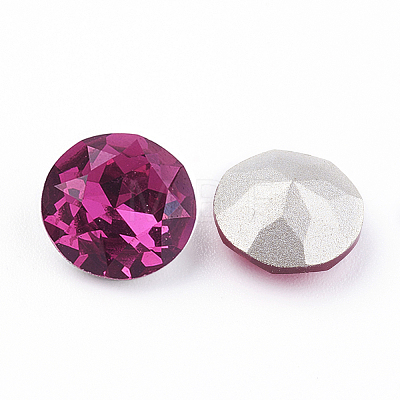 Pointed Back & Back Plated K9 Glass Rhinestone Cabochons RGLA-J012-8mm-502-1