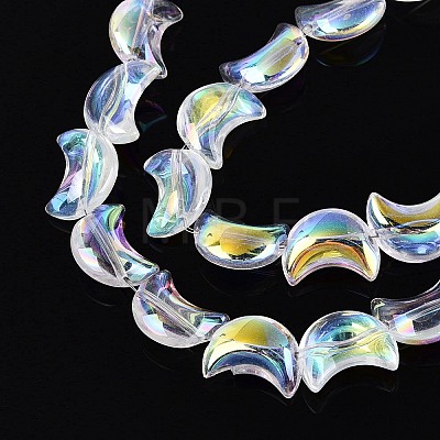 Electroplate Transparent Glass Beads Strands X-EGLA-N057-09A-01-1