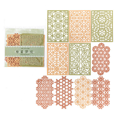 10Pcs 10 Styles PET Hollow Lace Scrapbook Paper Pads SCRA-PW0005-10-1