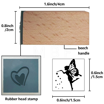 Square Wooden Stamps DIY-WH0546-004-1