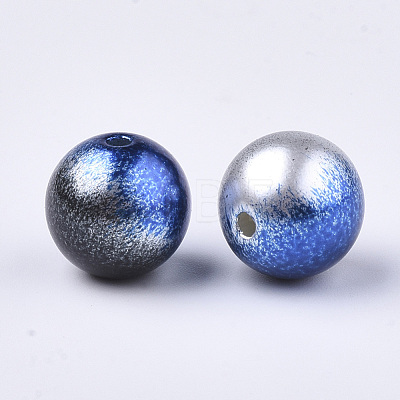 Rainbow ABS Plastic Imitation Pearl Beads OACR-Q174-6mm-11-1