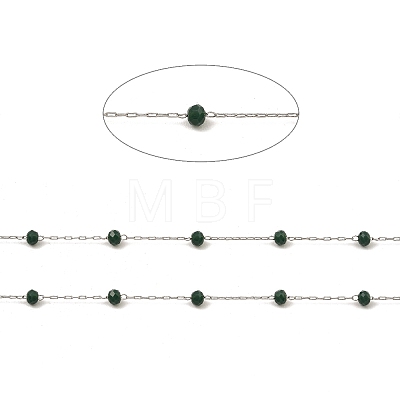 Glass Round Beaded Chains CHS-B003-04F-1