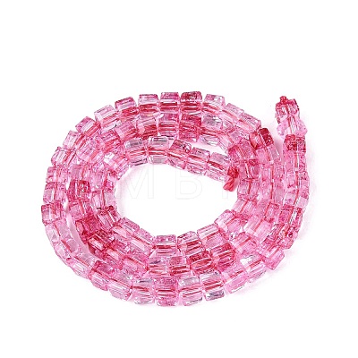 Crackle Transparent Glass Beads Strands GLAA-N062-4mm-12-1
