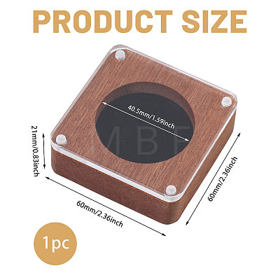 Wooden Jewelry Badge Packaging Boxes with Clear Acrylic Magnetic Lids CON-WH0086-246B-1