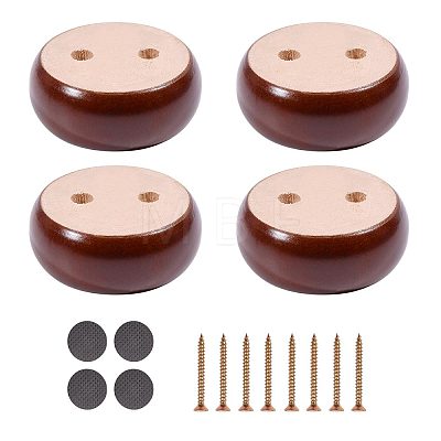 Wood Round Furniture Legs FIND-WH0199-412C-1