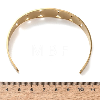 Religion 201 Stainless Steel Saint Benedict Hollow Open Cuff Bangles SA-CBA3211-01G-1
