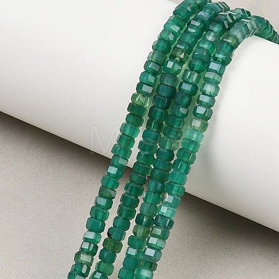 Natural Green Onyx Agate Beads Strands G-G345-C35-2x4mm-1