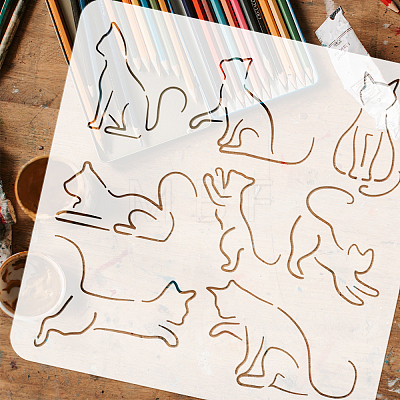 PET Hollow Out Drawing Painting Stencils DIY-WH0391-0570-1