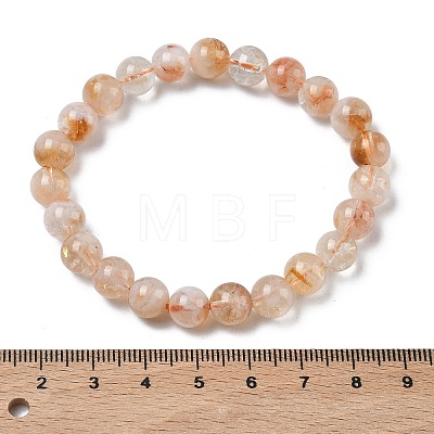 Natural Citrine Round Beads Stretch Bracelets for Women BJEW-Z158-03C-03-1
