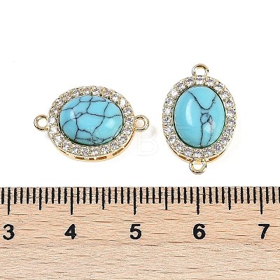 Synthetic Turquoise Oval Connector Charms KK-U043-50G-03-1