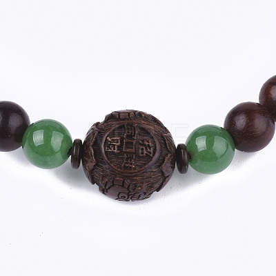 Feng Shui 4-Loop Wrap Style Buddhist Jewelry BJEW-T009-01-1