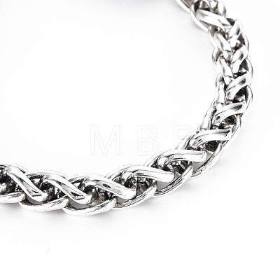 Men's Alloy Wheat Chain Bracelets BJEW-N015-004-1
