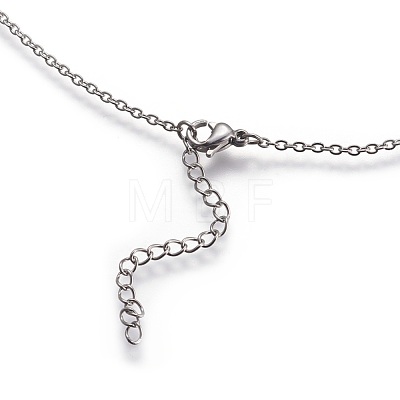 304 Stainless Steel Pendant Necklaces STAS-I099-16-P-1