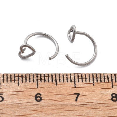 304 Stainless Steel Heart Hoop Nose Rings AJEW-A062-06P-1