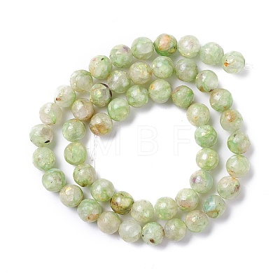 Assembled Synthetic Green Fluorite and Selenite Beads Strands G-K317-A16-1