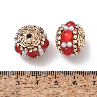 Brass & ABS Imitation Pearl & Resin & Alloy Beads RE-CBAE318-02B-1