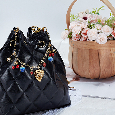 1Pc Fruit Style Brass Bag Decorative Chains HJEW-SC0003-25-1