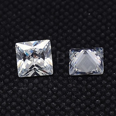 Clear Grade A Square Shaped Cubic Zirconia Pointed Back Cabochons X-ZIRC-M004-3x3mm-007-1