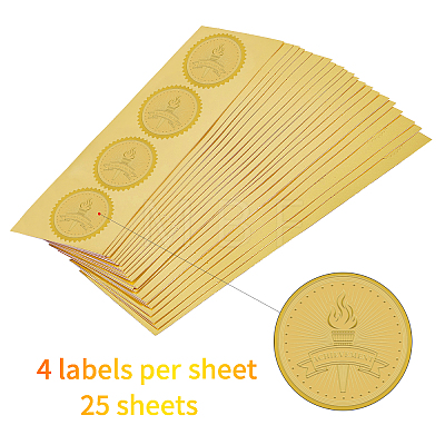 Self Adhesive Gold Foil Embossed Stickers DIY-WH0211-007-1