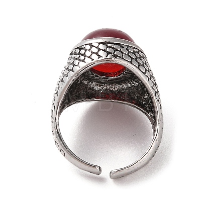 Oval Resin Finger Ring RJEW-B107-15AS-02-1