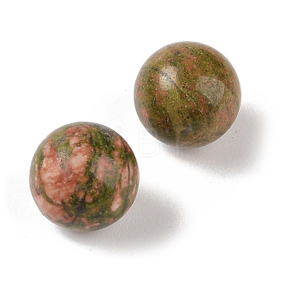 Natural Unakite No Hole Sphere Beads G-K353-04A-05-1