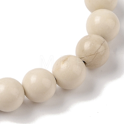 8mm Round Natural Fossil Braided Bead Bracelets BJEW-C067-01B-26-1