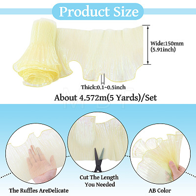 5 Yards Polyester Ruffled Ribbon OCOR-TA0004-06B-1