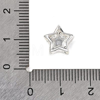 Brass Micro Pave Cubic Zirconia Beads KK-D408-11S-02A-1