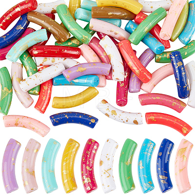 65Pcs Opaque Acrylic Beads OACR-PA0002-10-1