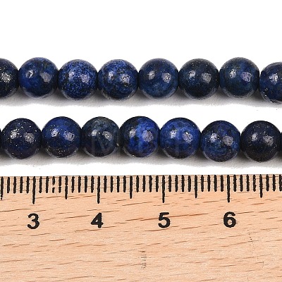 Dyed Natural Lapis Lazuli Round Beads Strands G-M169-6mm-05-1