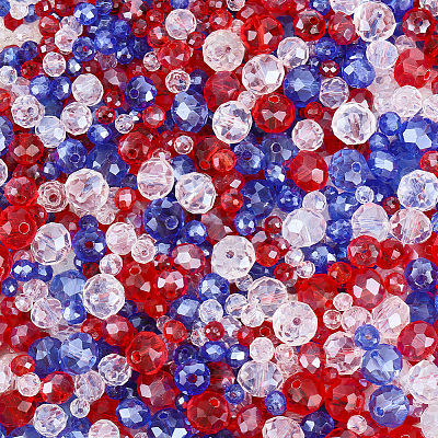 15 Strands 12 Styles Independence Day Electroplate Glass Beads Strands EGLA-PA0001-51-1