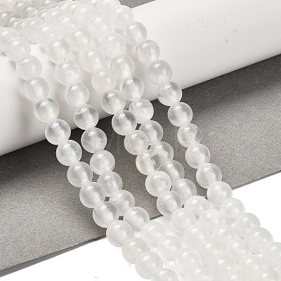 Natural White Jade Beads Strands G-B128-A02-02-1