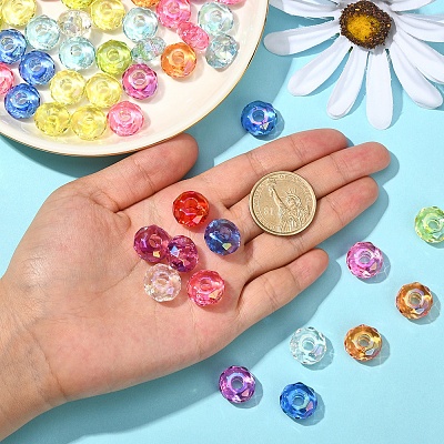 Transparent Acrylic European Beads FIND-CJC0003-54A-1