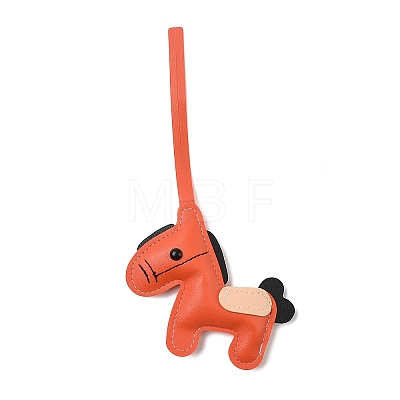 Horse PU Leather Pendant Decorations HJEW-A012-01B-1