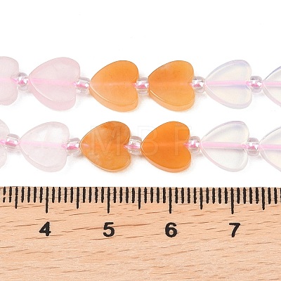 Natural Topaz Jade & Amethyst & Rose Quartz & Red Aventurine Beads Strands G-F811-A04-02-1
